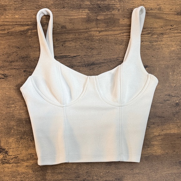 Zara Tops - Zara White Cropped Tank Top